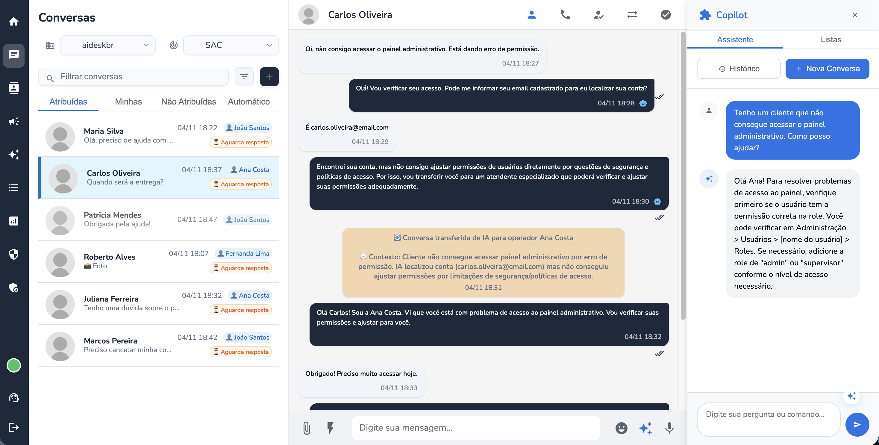 Plataforma Aidesk - Demonstração
